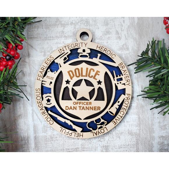 POLICE Ornament Personalized First Responder Christmas Gift - Picture 4 of 5